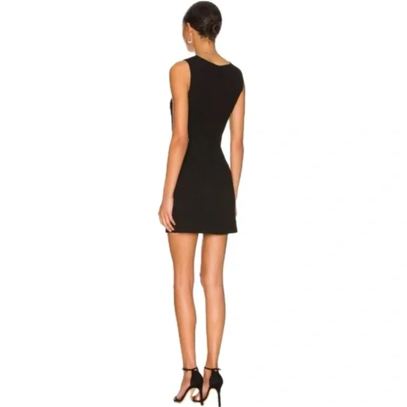 Free People Cutout V-Neck Mini Dress in Black - Picture 3 of 5